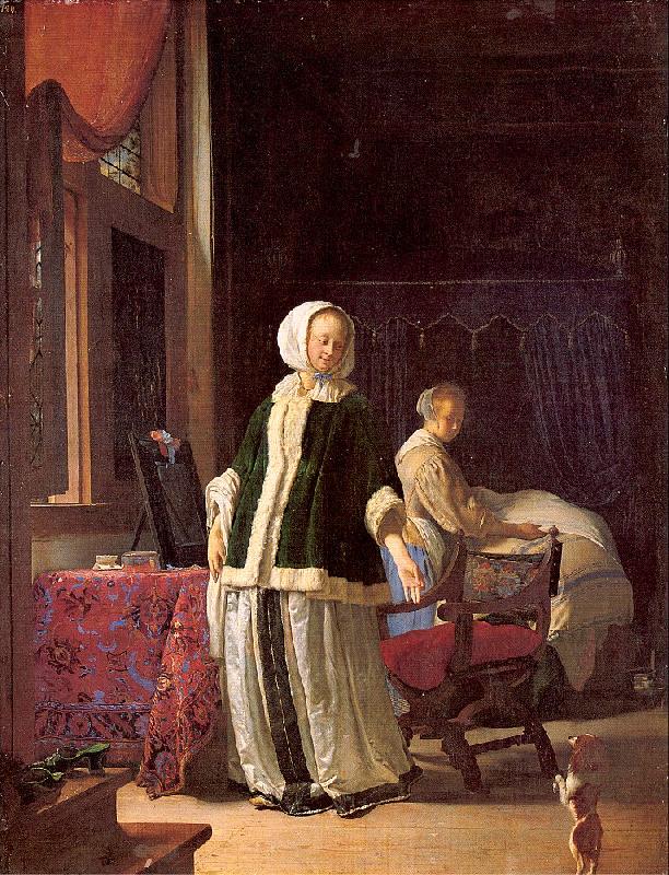 MIERIS, Frans van, the Elder A Young Woman in the Morning Germany oil painting art